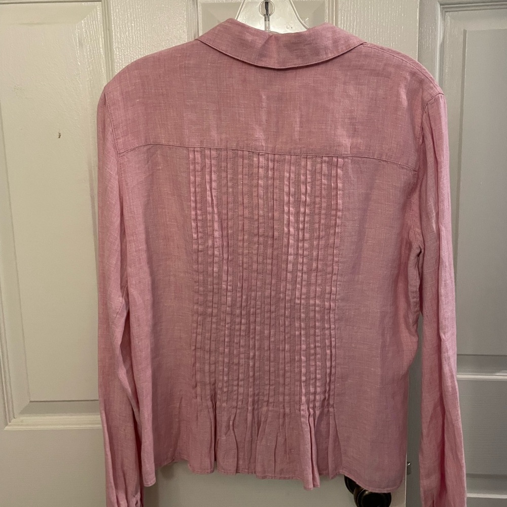 J Jill pink linen long sleeve shirt. Size S - Picture 3 of 3
